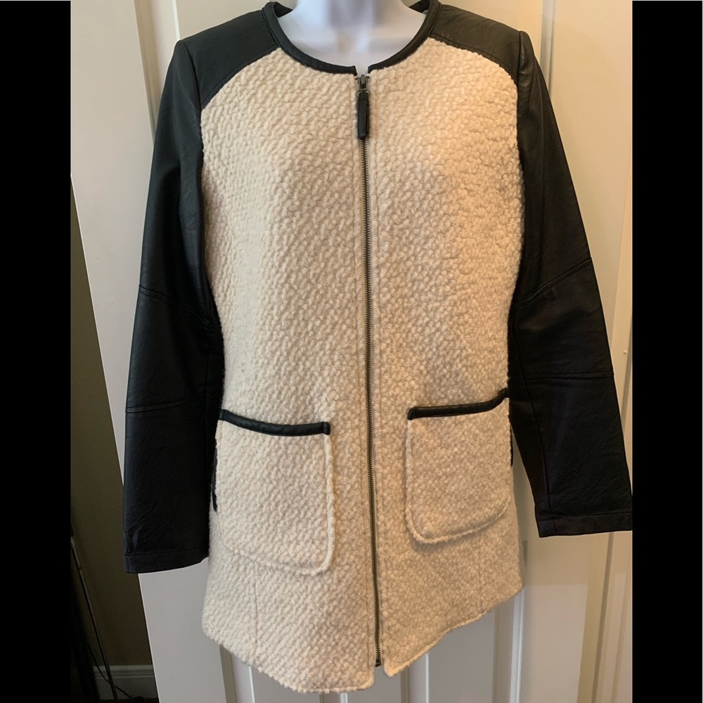 Shearling & Faux Leather Jacket